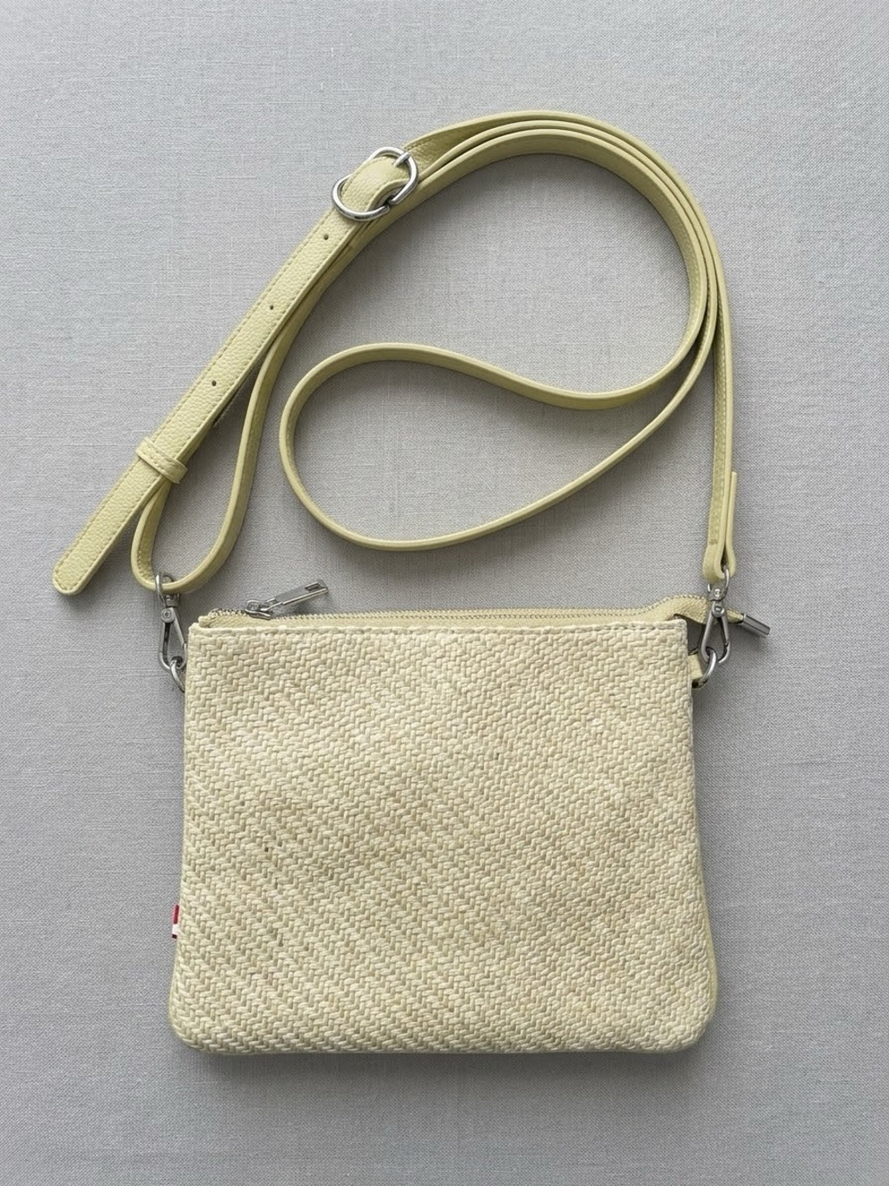 Woven Straw / Raffia Crossbody Bag in Sage Green